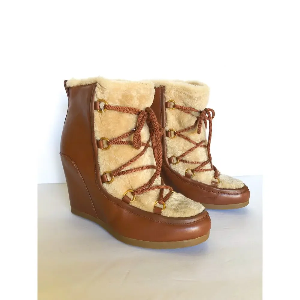 Veronica Beard Elfred Wedge Booties Boots